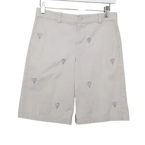 Vineyard Vines Lacrosse Embroidered Chino Shorts Gray Boys 14 Board Short School